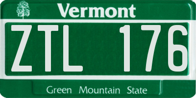 VT license plate ZTL176