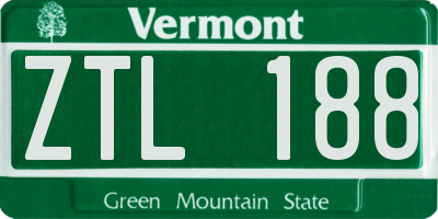 VT license plate ZTL188
