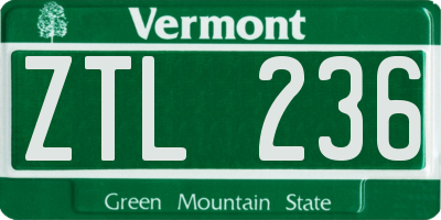 VT license plate ZTL236