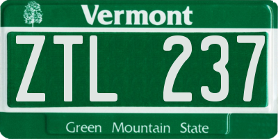 VT license plate ZTL237