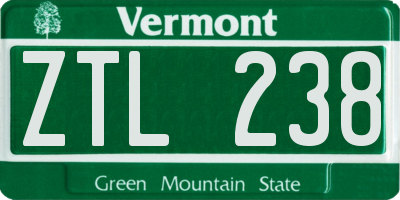 VT license plate ZTL238