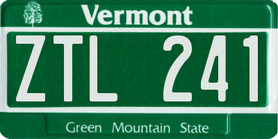VT license plate ZTL241