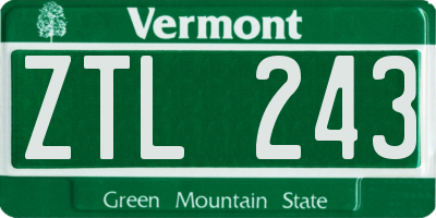 VT license plate ZTL243