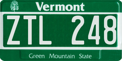 VT license plate ZTL248