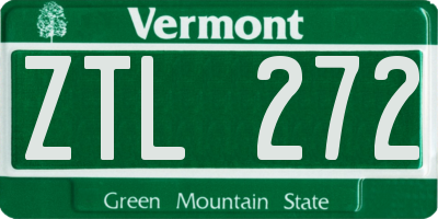 VT license plate ZTL272