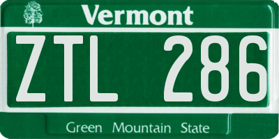 VT license plate ZTL286