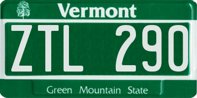 VT license plate ZTL290