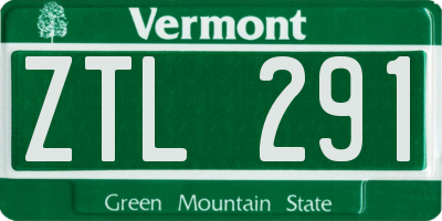 VT license plate ZTL291