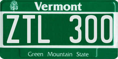 VT license plate ZTL300
