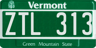 VT license plate ZTL313