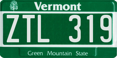 VT license plate ZTL319