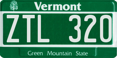 VT license plate ZTL320