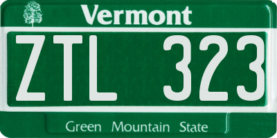 VT license plate ZTL323