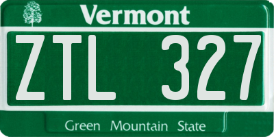 VT license plate ZTL327