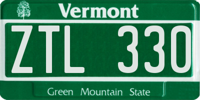 VT license plate ZTL330