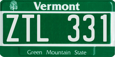 VT license plate ZTL331