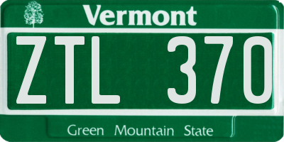 VT license plate ZTL370