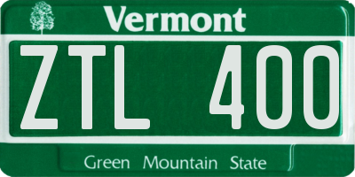 VT license plate ZTL400