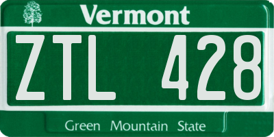 VT license plate ZTL428