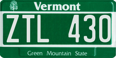 VT license plate ZTL430