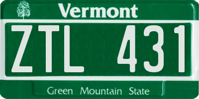 VT license plate ZTL431