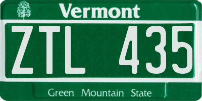 VT license plate ZTL435