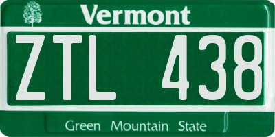 VT license plate ZTL438