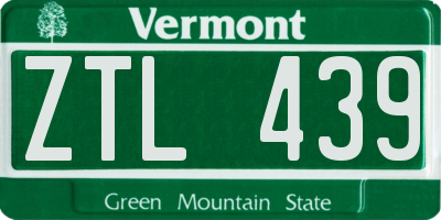 VT license plate ZTL439