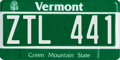 VT license plate ZTL441