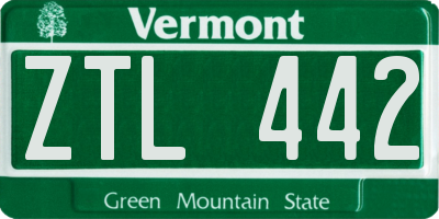 VT license plate ZTL442