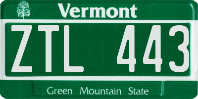 VT license plate ZTL443