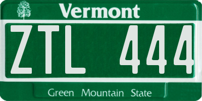 VT license plate ZTL444