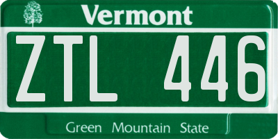 VT license plate ZTL446