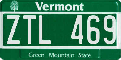 VT license plate ZTL469