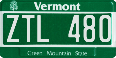 VT license plate ZTL480