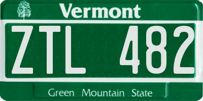 VT license plate ZTL482