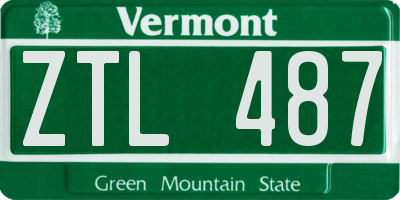 VT license plate ZTL487