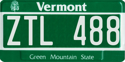 VT license plate ZTL488