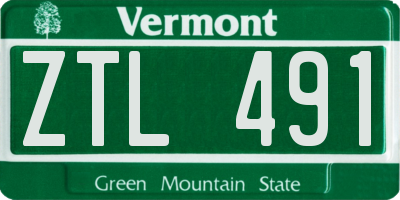 VT license plate ZTL491