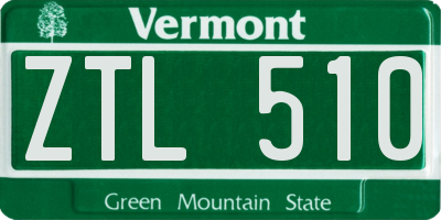 VT license plate ZTL510