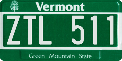 VT license plate ZTL511