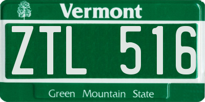 VT license plate ZTL516