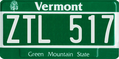 VT license plate ZTL517