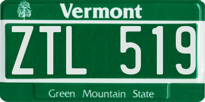 VT license plate ZTL519
