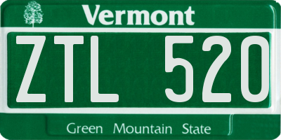 VT license plate ZTL520