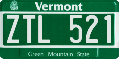 VT license plate ZTL521