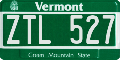 VT license plate ZTL527