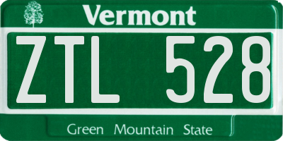 VT license plate ZTL528