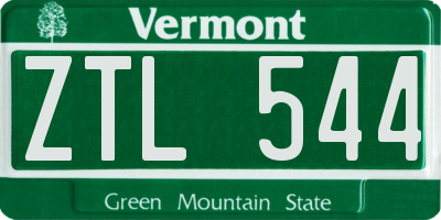 VT license plate ZTL544