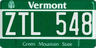 VT license plate ZTL548